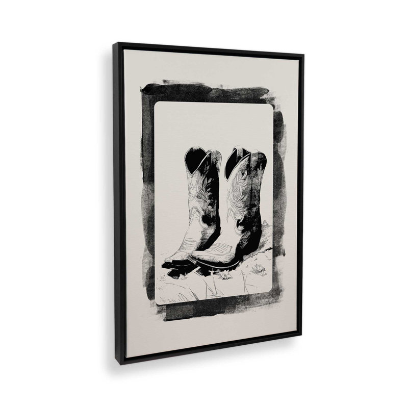 Mono Western Card III, reproduction sur toile dans un cadre, H 18,75 po x l 12,75 po, Noir satiné