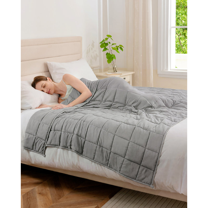 Good Nite Weighted Blanket, Soft Polyester Heavy Blanket, Sturdy Quilted Bed Blanket, 4 Sizes & Weights Available for Home Bedroom Use