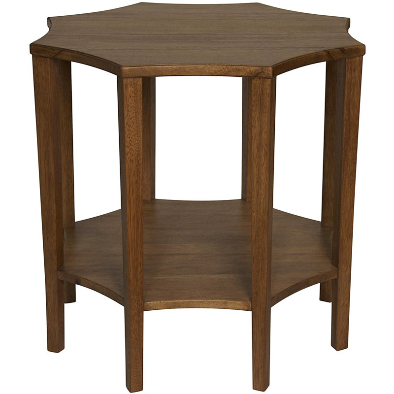 Ariana Solid Wood End Table, Dark Walnut