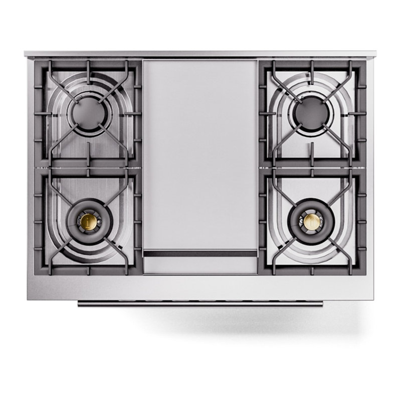 Cuisinière à double combustible 36 ILVE Professional Plus II, 6 brûleurs scellés, plaque chauffante (RAL), Couleur RAL