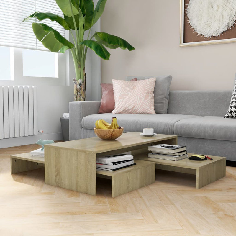 Godber Sled Coffee Table with Storage, Sonoma Oak