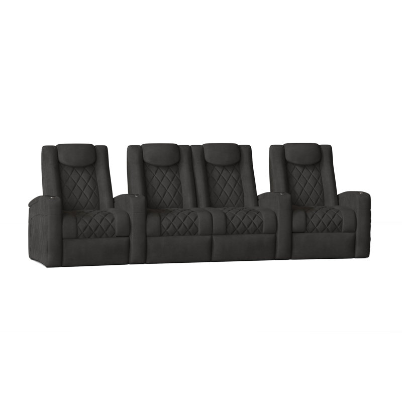 Ensemble de conversation à domicile incurvé de la série Azure (rangée de 4), Anthracite Smartsuede