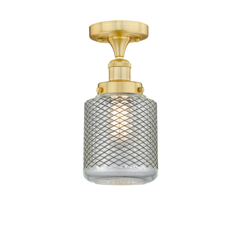 Plafonnier semi-encastré en verre Dore, Or satiné