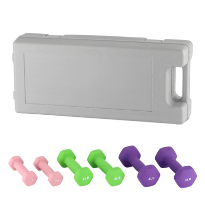 PVC Coated Dumbbell Set 1*2+2*2+3*2, Non-Slip + Non-Roll, Neoprene Dumbbell Set- for Weightlifting & Bench Press & Squats & Curls, for Home Gym
