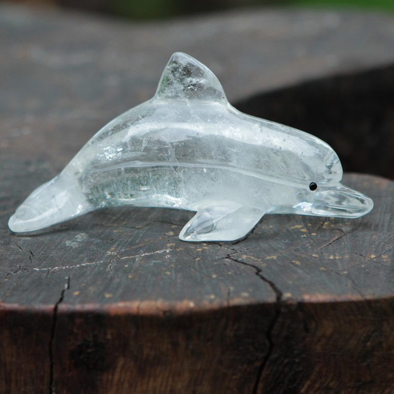 Figurine de dauphin en cristal artisanal Langlais