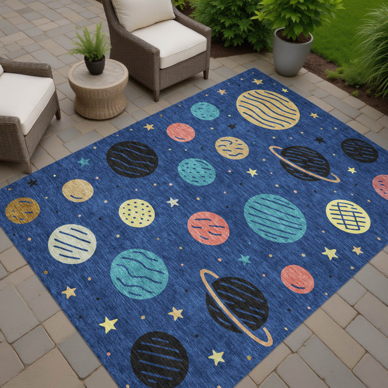 Machine Washable Indoor/Outdoor Chantille ACN2619 Kids Rug, Baltic, 5' x 7'6"