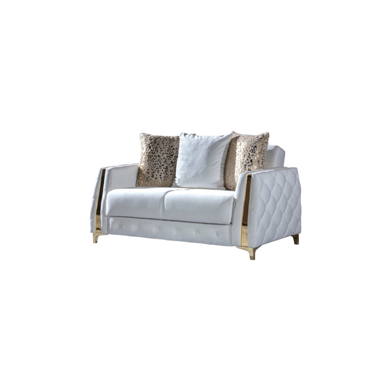 Lust Modern Style Loveseat In Off White(CA INVENTORY), Off White