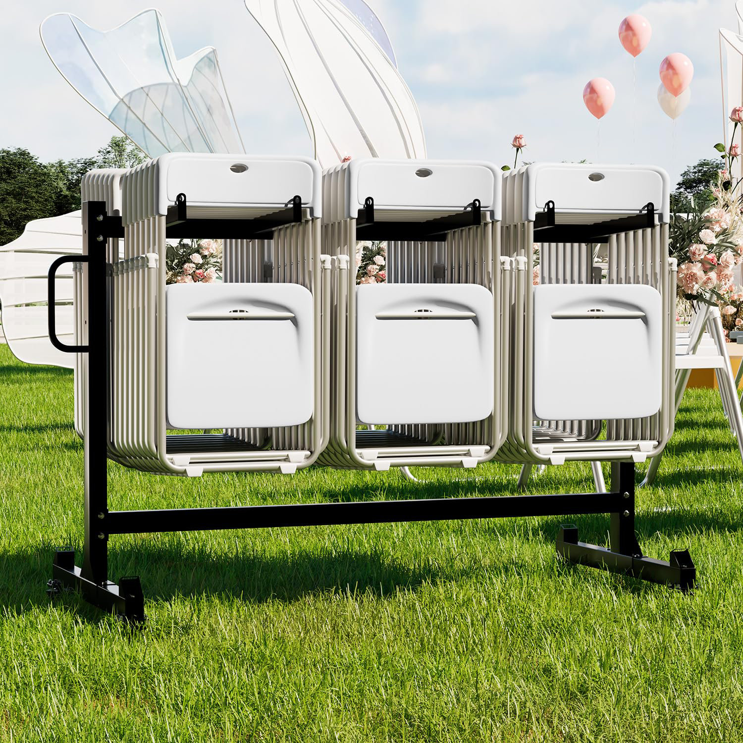 Panel Dolly Storage Rack AECOJOY Folding Chair Dolly Storage Rack With Swivel Wheels - Wayfair ...