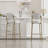 29'' Upholstered Bar Stools Velvet Counter Stool With Backrest & Footrest Set Of 2 Round Dining Chairs For Kitchen(Creamy White)