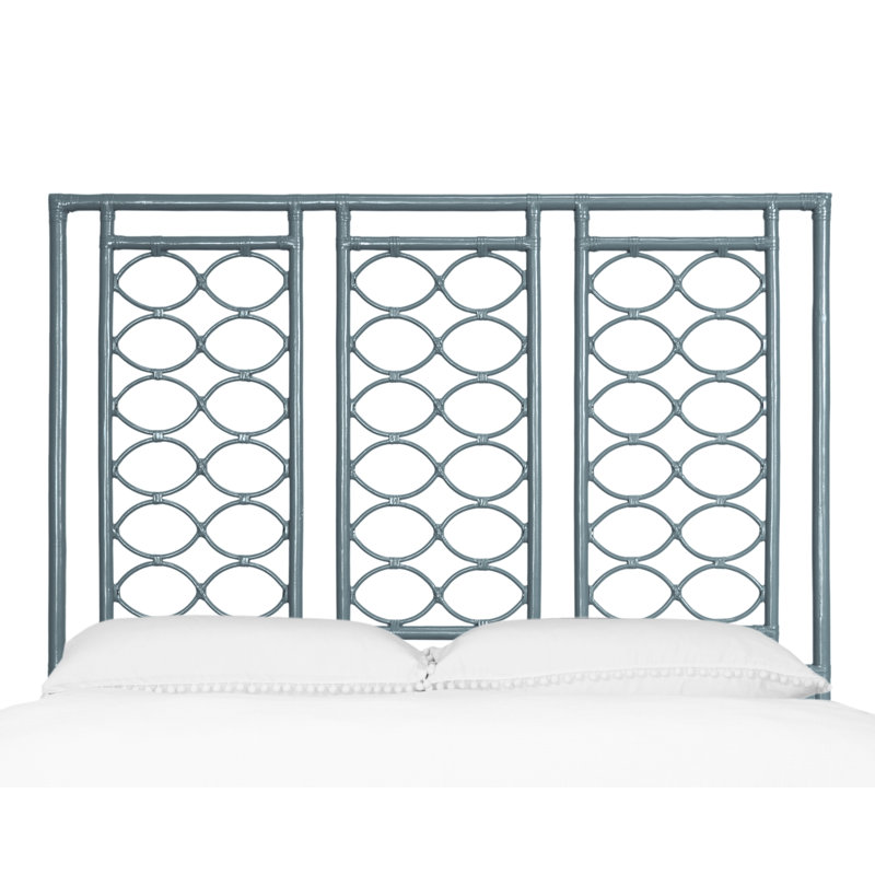 Infinity Wicker/Rattan Open-Frame Headboard, Queen, Regatta Blue
