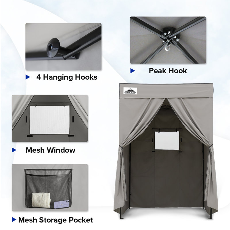 Gray 5x5 Portable Pop-Up Privacy Canopy Tent