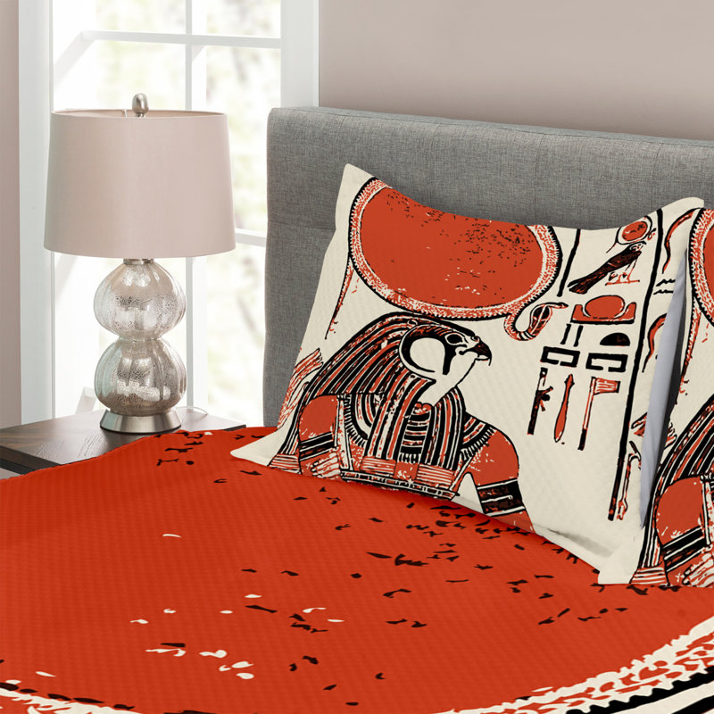 Caleigh Orange Microfibre Bedspread, 220 x 264 cm