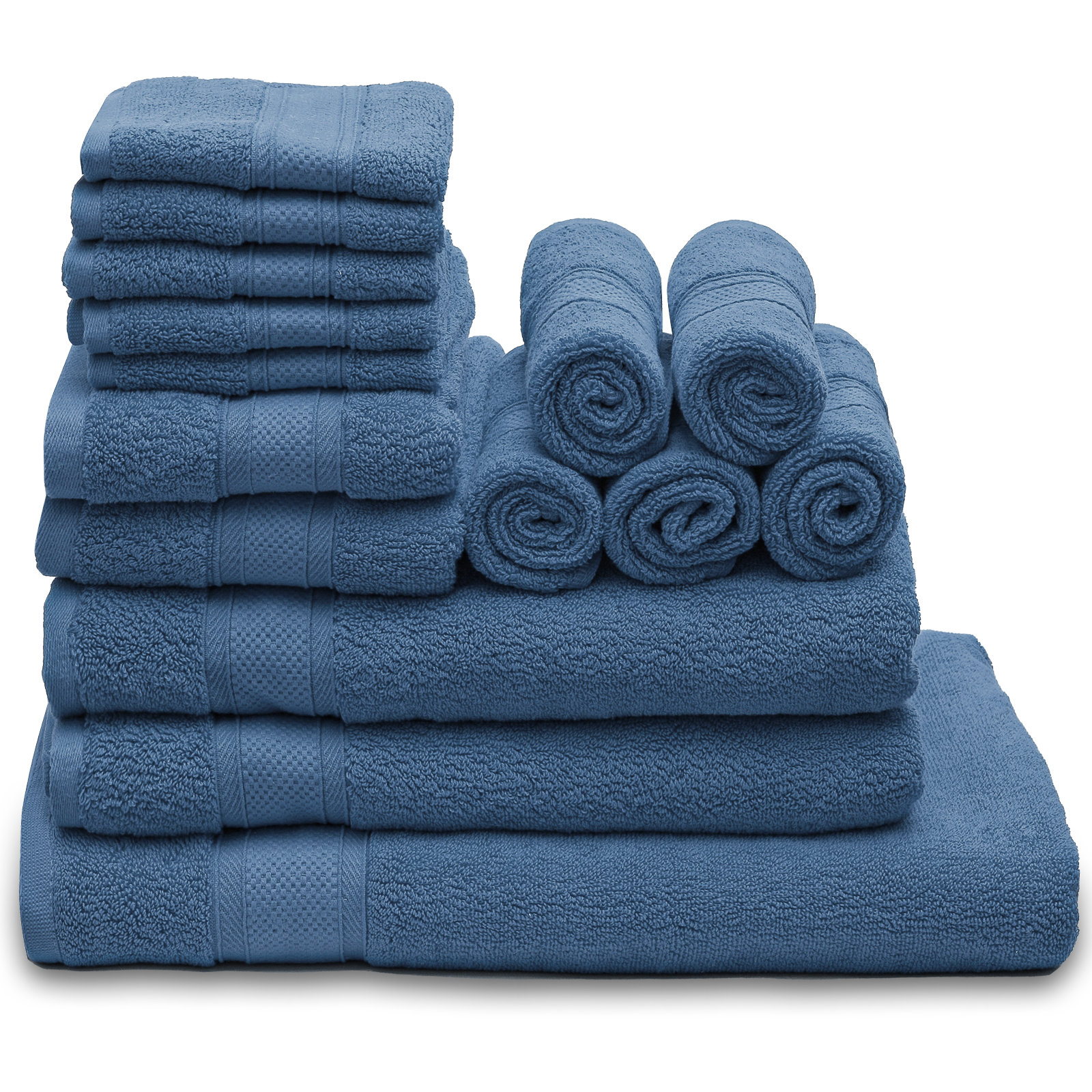 100% Cotton 6-Piece Towel Set - 6 Bath Towels Super Soft, High Quality, High-Absorbent,  and Fade-Resistant - 54 x 27 - (White) 