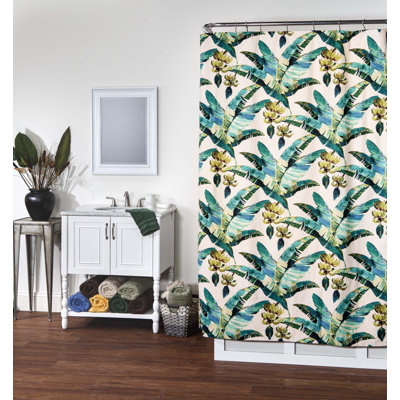 Winward Unlined Button Hold Shower Curtain