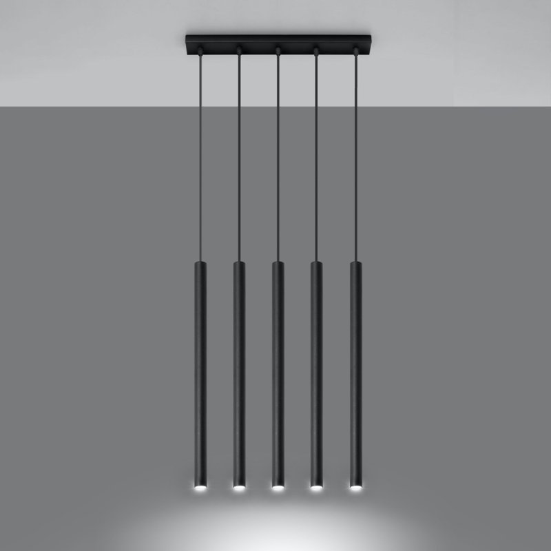 Mcgarity 1 - Light Geometric Pendant, 100cm H x 45cm W x 8cm D, Black