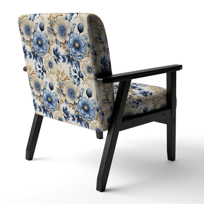 Fauteuil d'appoint rembourré Classic Blue Harmony Bouquet