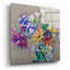 Art mural en verre épique «Lézard Bouquet» par St Hilaire Elizabeth, 12 po x 12 po