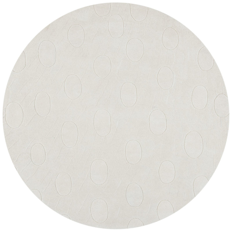 Steuart Hand Tufted Wool Geometric Rug, Round 6'