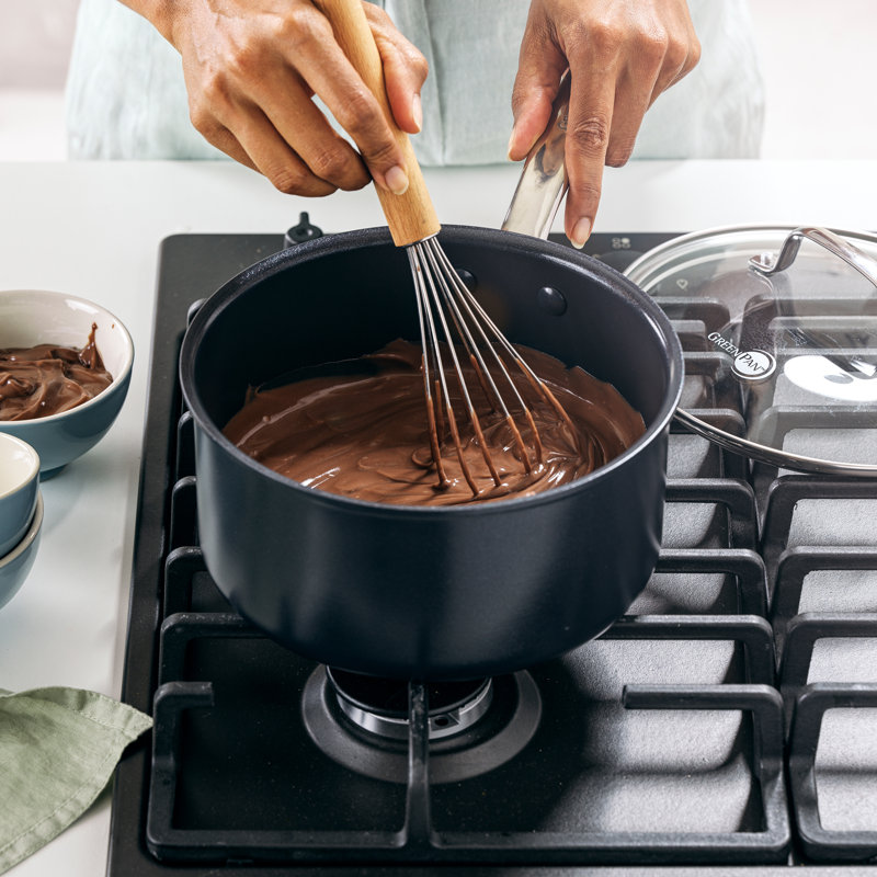 GreenPan Chatham Black Healthy Ceramic Nonstick, 1qt and 2qt Saucepan Set