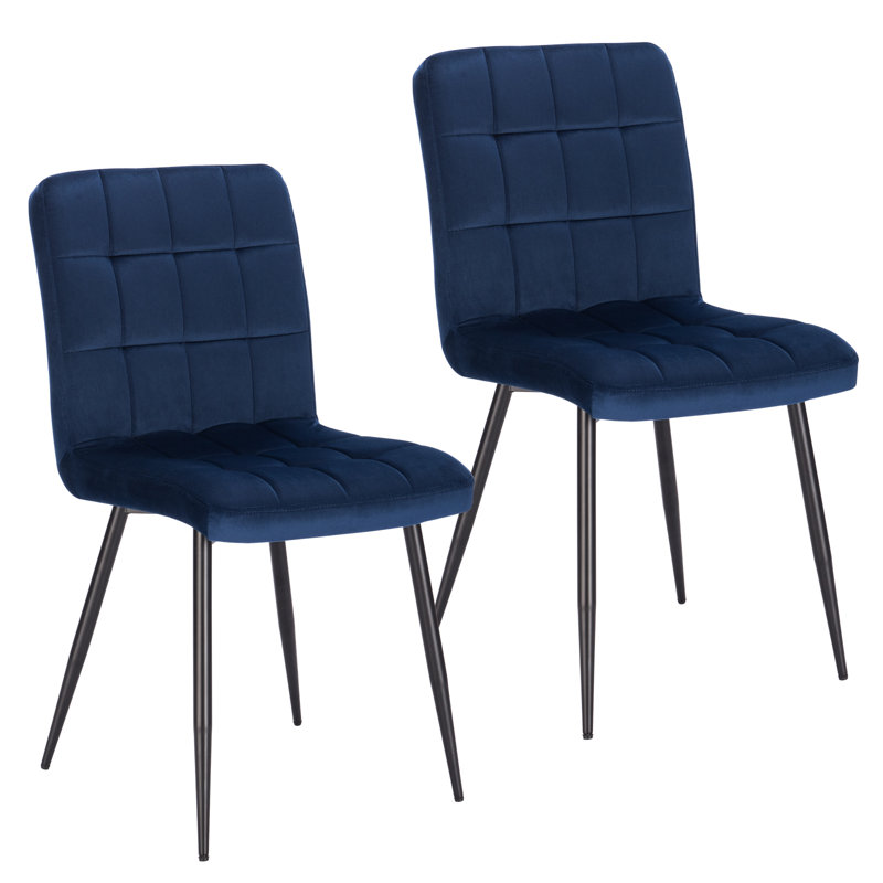 Anzalone Upholstered Dining Chair, Blue