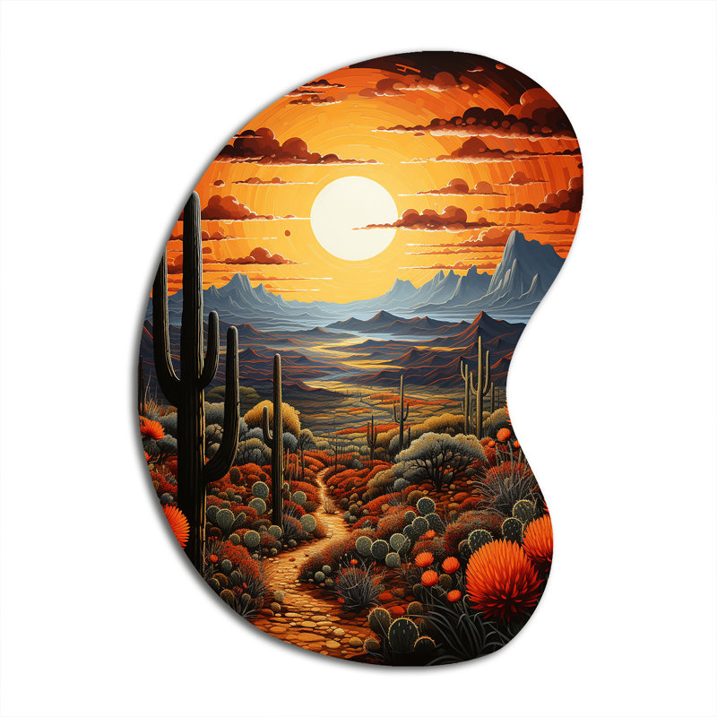 Marynel - art mural en métal cactus asymétrique, sculpture murale en métal de forme unique, H 39 po x l 28 po