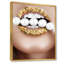 Bouche de feuille d'or avec perles - Photographie sur toile-59842415-59842414