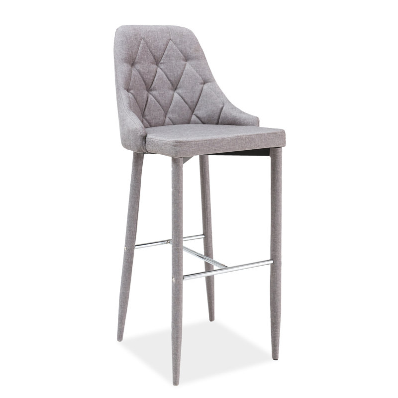 Trevett Upholstered Counter Stool with Metal Frame, Grey