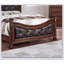 Formal Traditional Dark Cherry Queen Size Bed with Tufted Faux Leather Headboard and Footboard, Durable and Elegant