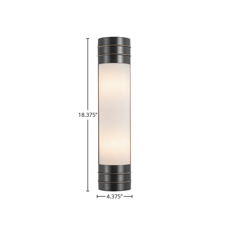 Urban Bronze Dimmable Geometric Vanity Light with Matte Opal Glass