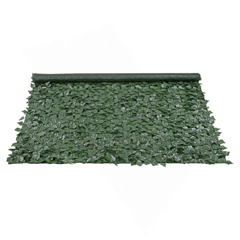 Clôture d'intimité Ivy, écran mural vert artificiel 96 x 72 po, clôture de lierre vert avec support en tissu maillé et joint renforcé, décoration de feuilles de vigne en fausses haies pour jardin extérieur, cour, balcon