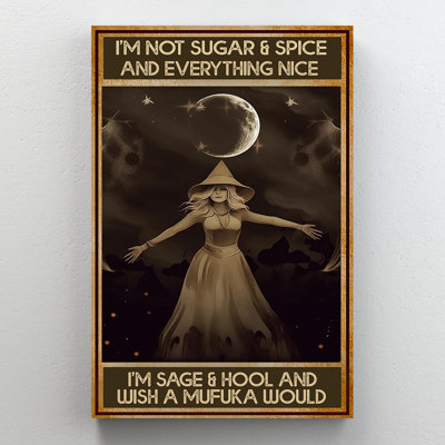 «Witch Wish A Mufuka Will», reproduction d'art graphique sur toile tendue