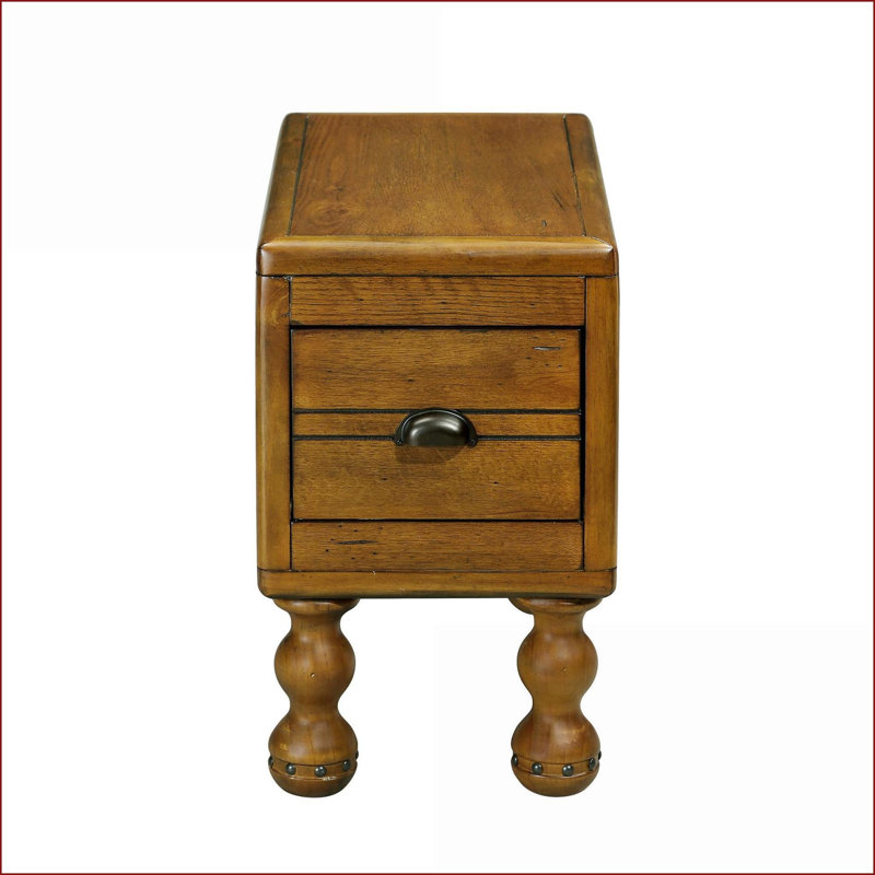 Table basse antique en pin massif pour petits espaces, assemblage facile et surface facile à nettoyer, Brun