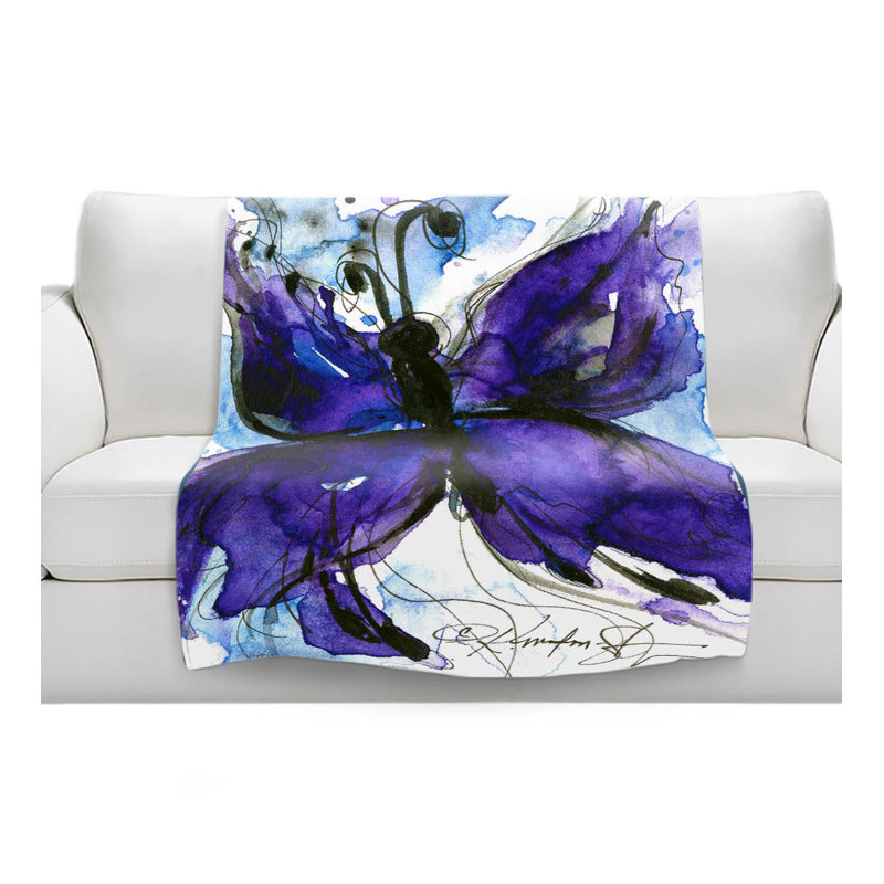 Couverture sherpa doux à chansons papillon iv, l 51 po x L 60 po