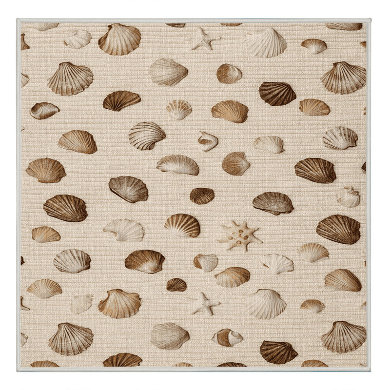  Tapis hawaïen lavable Seashells, Carré 4 pi