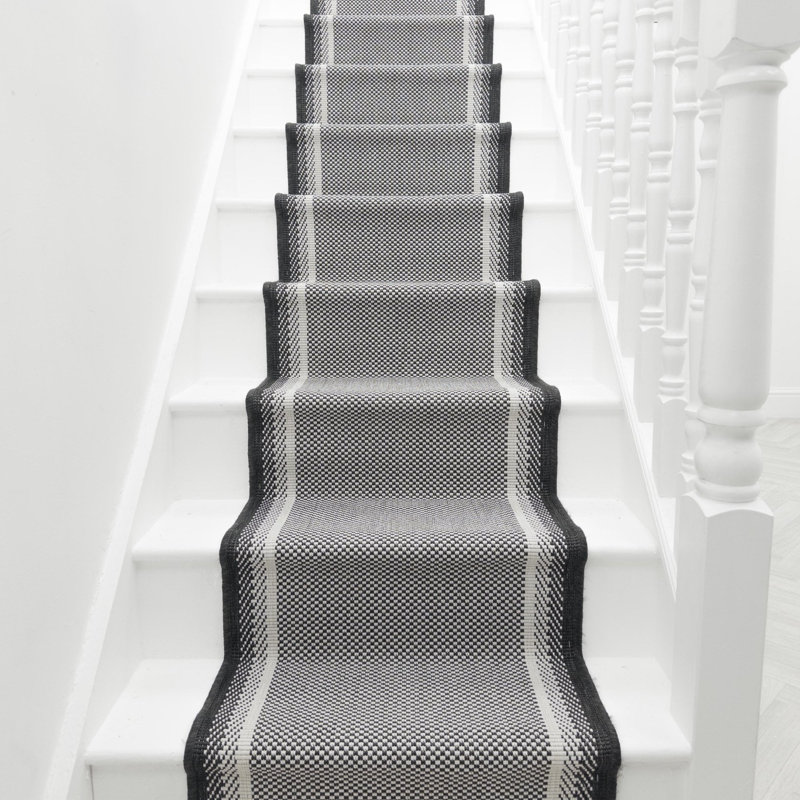 Stair Runner Chequered Flatweave Area Rug, Runner 60 x 720 cm