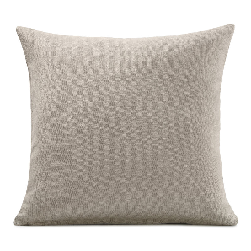 Nalaiyah Velvet Chenille Cushion Covers with Filler Pads, Taupe