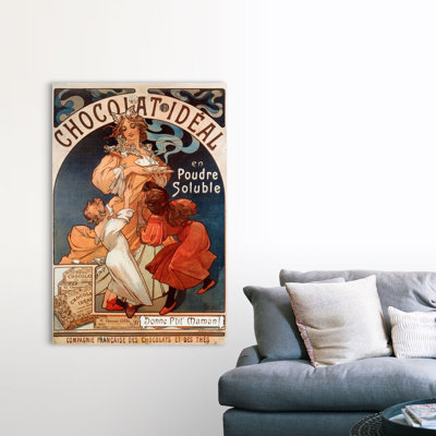 " Advertising Poster By Alphonse Mucha For Chocolate Ideal " by Alphonse Marie Mucha