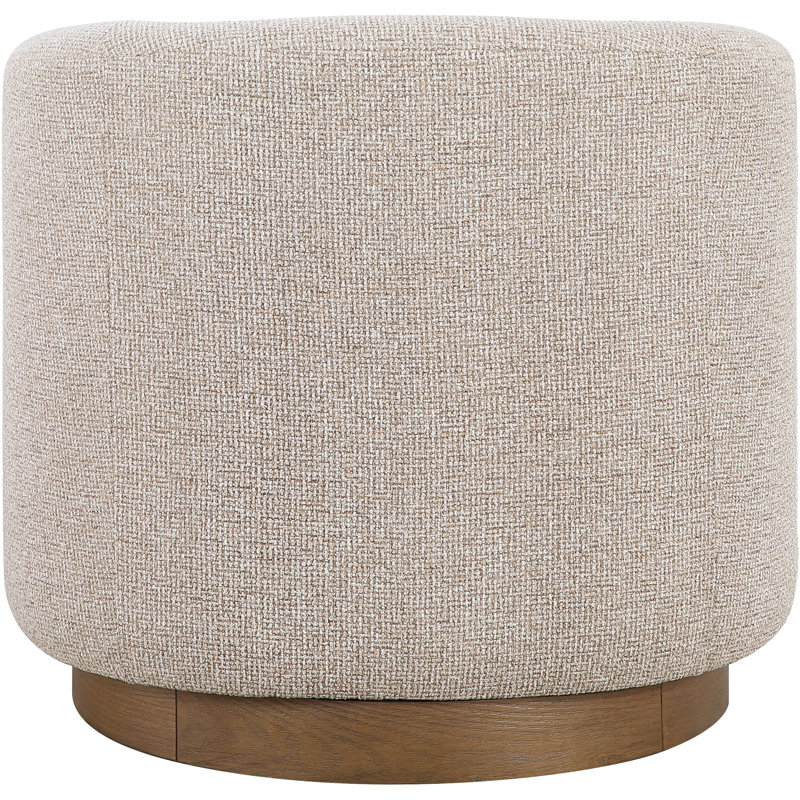 Fauteuil d'appoint pivotant rembourré en tissu performance Modra Beige, Beige Polyester Fabric