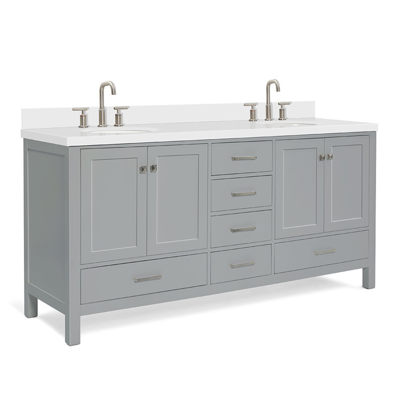 Ensemble de meuble-lavabo double 73 po Cambridge, Gris