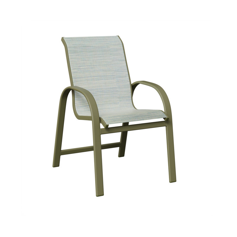 Chaise de salle à manger en aluminium sauge vert Berlin, Martinique, Aluminium vert sauge