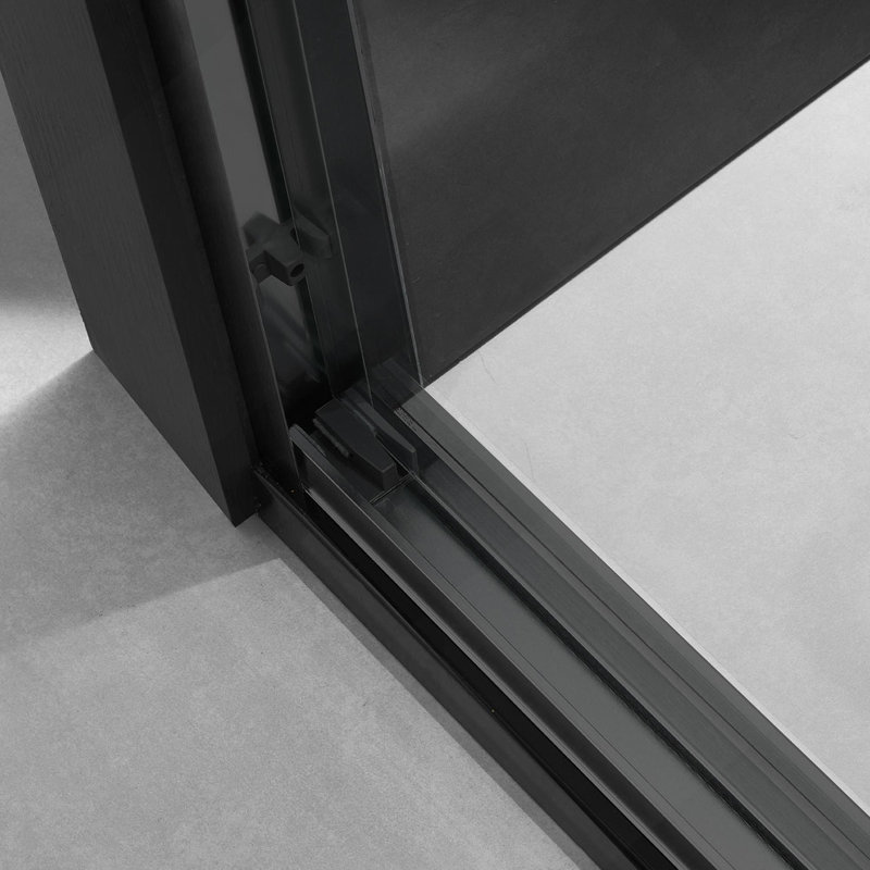 Frameless Shower Door, Tempered Glass Shower Door For Bathroom, Matt Black