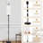  68.5" Standing Floor Lamp Seamless cute blue bows Trendy hair braiding accessory Dimmable Metal Pole Lamp with Linen Lampshade LED Bulb Included