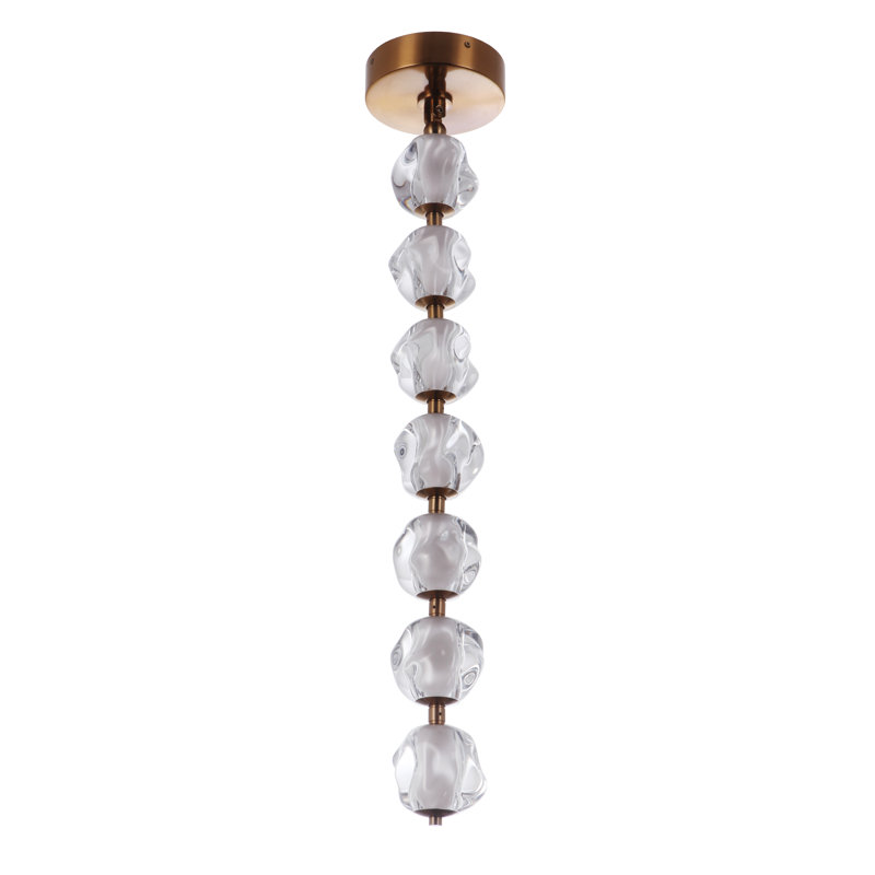 Luminaire suspendu 1 lumière DEL Tiream, Laiton satiné