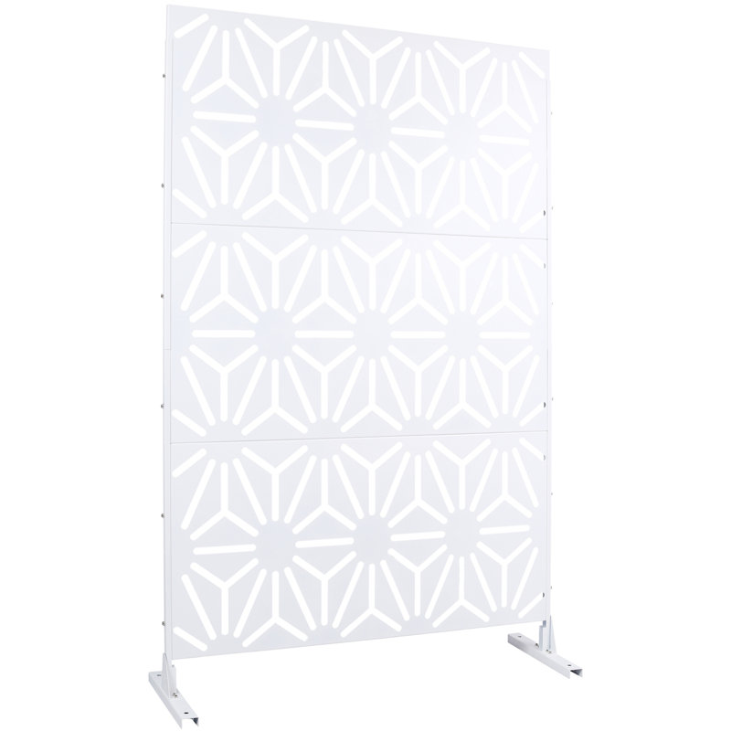 Outdoor & Indoor Privacy Screen, Geometric 2, White