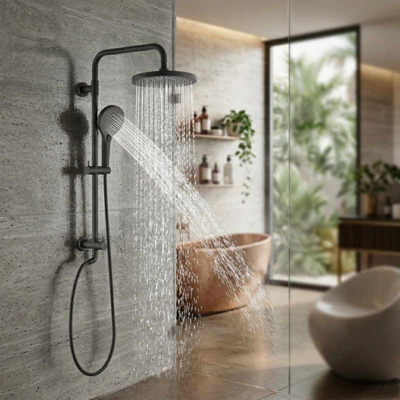 Robinet de douche mural à 3 jets avec douche coulissante TJAMARK01034