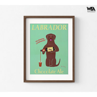 Chocolate Ale Beer Poster Print, Labrador Brown Pet Wall Art, Labrador Owner Mini Bar Home Decor, Beer Lover Kitchen Wall Art