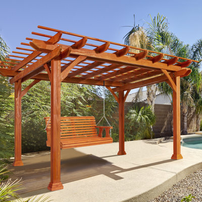 12 Ft. W x 10 Ft. D Solid Wood Pergola