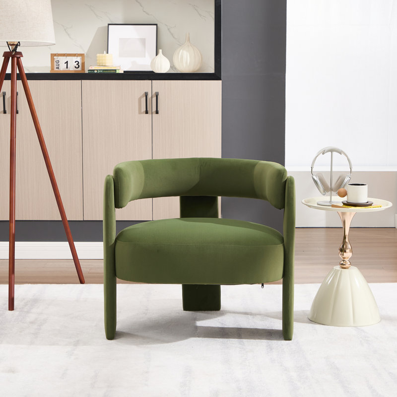Fauteuil d'appoint en velours pour le salon, Vert