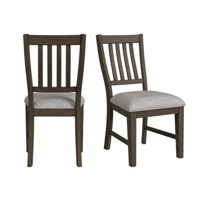 Borgen Dining Side Chair with Grey Fabric in Medium Brown (2 Per Carton)