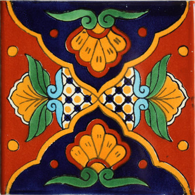 6" x 6" 4pcs TalaMex Tutuaca Talavera Mexican Tile